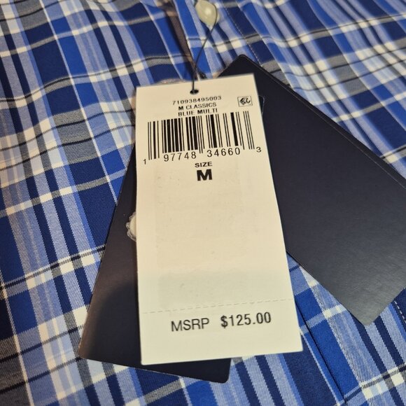 Polo Ralph Lauren Men's Shirt Size M Short Sleeve Plaid Dk Blue Performance (60) - Picture 13 of 13